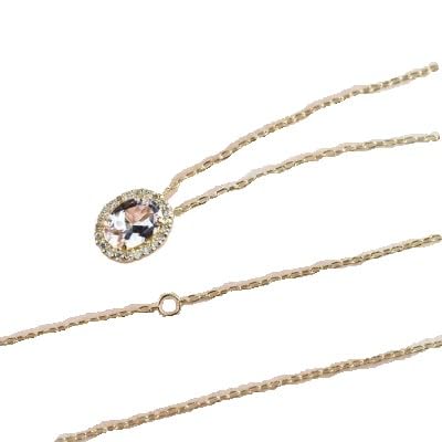 (山梨県)(ジュエリー)K18 モルガナイト オーバル ネックレス