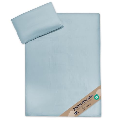 Julius Zöllner Bettwäsche Musselin denim, Gr. 100x135 und 40x60 cm, Kinderbettwäsche, Schadstoffgeprüft