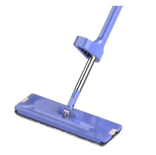Mopa Mop Mopas Fregona Fregona Plana Telescópica De Acero Inoxidable con Autoescurrido Y Manos Libres De 180 Grados para El Hogar, La Cocina Y Todo Tipo De Suelos Trapeador de Limpieza(Blue)