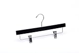 Adult Black Bottom with Clips Wooden Hanger