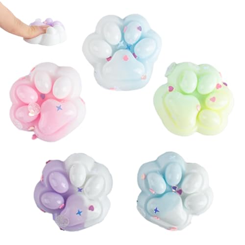 MUNSKT Squishy Pfote, 5 Stück Taba Squishy, Farbverlauf, Katzenpfoten...