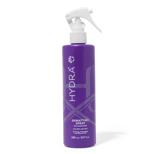 Dog Detangler Spray for Long Coats Dematting & Finishing Spray for Dogs & Cats 8.12 oz Hydra Pet Care