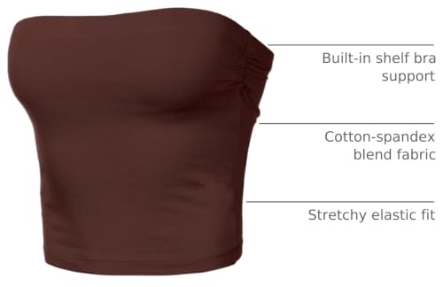 Image of Women's Shapewear Tube Tops Strapless Ruched Built-in Shelf Bra Casual