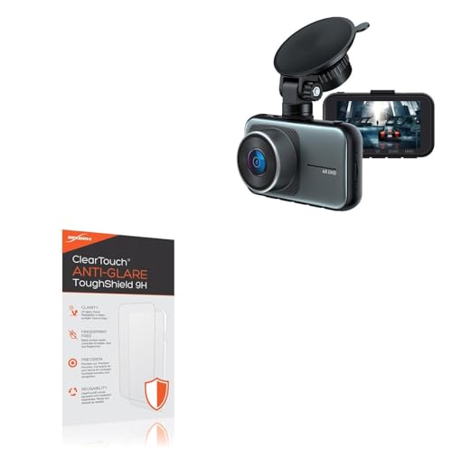 BoxWave Screen Protector Compatible with CamPark C200 (3 in) - ClearTouch Anti-Glare ToughShield 9H (2-Pack), Anti-Glare 9H Tough Flexible Film Screen Protector