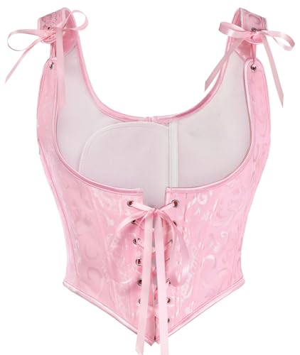 Image of Scarlet Darkness Corset Tops for Women Renaissance Underbust Corset Boned Lace Up Corsets