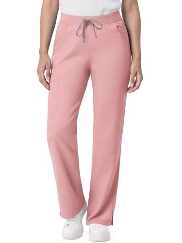 Image of Scrub Pants for Women - Straight Leg Medical Scrub Pants with 6 Pockets - Drawstring Soft Stretch Women Scrub Pant