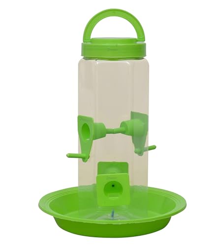 Image of Deskart Hanging Bird Food Feeder Stand | Pack of 2 Outdoor Plastic Bird Seed Dispenser Stand for Garden and Balcony