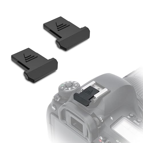 JJC Hot Shoe Cover Camera Hot Shoe Cap Protector for Canon T7 T6 T5 T3 XS T7i T6s T6i T5i T4i 80D 77D 70D 7D Mark II 7D 6D Mark II 6D 5DS 5D Mark IV 1Dx Mark II 1Ds Mark III -2 Pack Black
