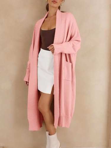 Image of Danedvi Womens Long Cardigan Sweaters 2026 Spring Chunky Knit Oversized Slouchy Open Front Warm Coats with Pockets