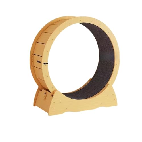 KIEHUA 木製キャットランニングホイール 90cm ミディアム 滑り止め加工 静音設計 安定したベース 天然素材 ペット用運動器具 低騒音 室内猫の運動に最適。 (L)