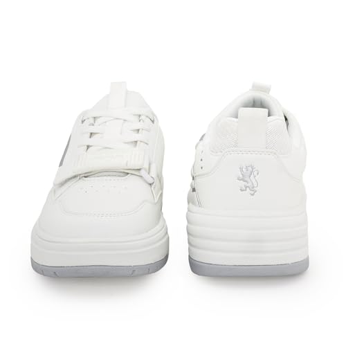 Image of Red Tape Men's Sneakers Grey Pu Round Toe Lace-Up