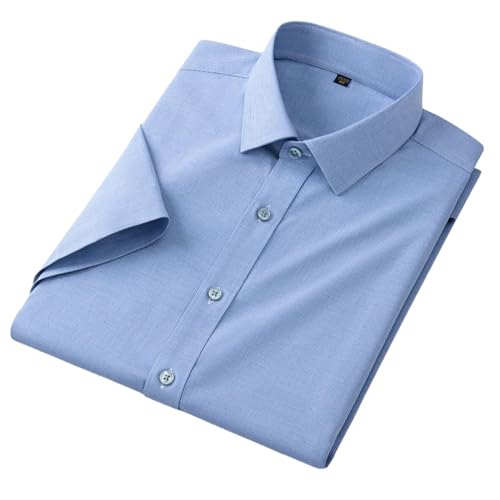 Chemise manches courtes homme coupe ajustée élégante avec col carré chic