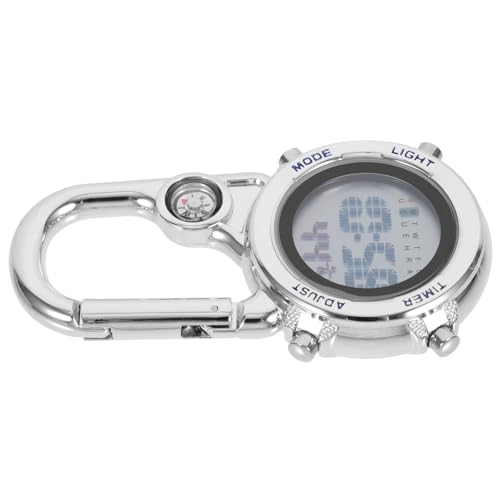 Reloj mosquetón digital con clip resistente para rutas de senderismo