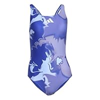adidas Women/'s TIE DYE Graphic V Back Swimsuit, Semi Lucid Blue/White, 32