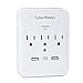 CyberPower CSP300WUR1 Professional Surge Protector, 600J/125V, 3 Outlets, 2 USB Charge Ports (2.1 Amps Shared) Wall Tap Plug