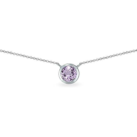 B. BRILLIANT 925 Sterling Silver Amethyst Choker Necklace Cover
