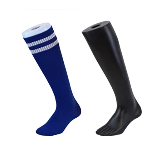 WellieSTR 2 Color Sock Model Mannequin Foot Sock Display Mold Long Stocking White and Black
