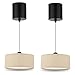 Produktbild REV Pendelleuchte Akku SPARSET - 2x Hängeleuchte 120lm dimmbar 3 Farben, Timer 1-4h, höhenverstellbar (18-123cm), Fernbedienung, Stoffschirm, taupe