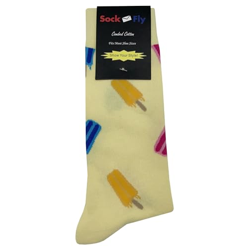Fun Popsicle Dress Socks Funny Novelty Crazy Fun Design Men Size 8-12 Cotton Casual Crew Colorful Funky Fancy Socks Gift for Men4