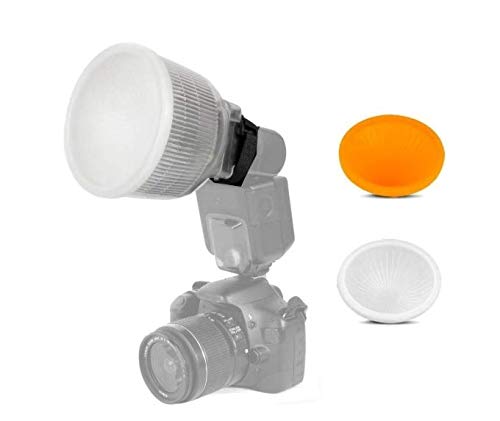 Lambency Flash Diffuser Adjustable White Orange Cloud 2pcs Covers Set For Flash Speedlite