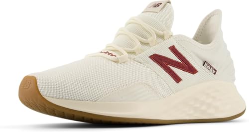 New Balance Men's Fresh Foam Roav V1 Running Shoe, Sea Salt/Monarch Burgundy/Permafrost, 11.5