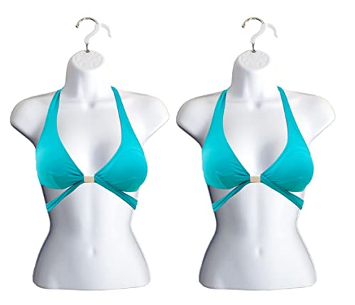 Maniquí de mujer para ahorrar espacio busto blanco con gancho S-M 2