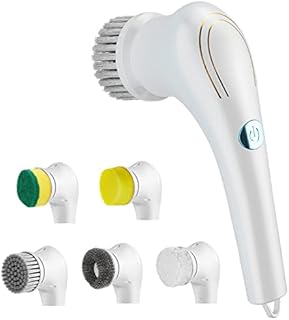 LXTaoler Electric Spin Scrubber, Portable Electric Cleaning Brush with 5 Brush Heads, Power Scrubber 360°Smart Rotation Handheld Scrubber Brush for Dish, Pot, Wall, Kitchen, Shoe