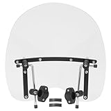 Large 19'x17' Clear Windshield Compatible with Honda Magna Shadow Spirit Sabre Kawasaki Vulcan Vn Harley Davidson Sportster Dyna Glide Softail Suzuki Savage Intruder Volusia Boulevard Yamaha Cruiser