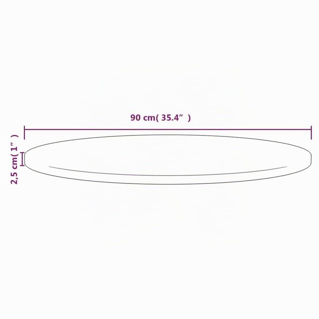 Dessus de Table Diamètre 90x2,5 cm Bois de Pin Massif Jaune Plateau de Table Ronde Facile à Nettoyer Plateau de Restaurant pour Tables Basses Tables d'appoint Tables de Bar Tables Consoles