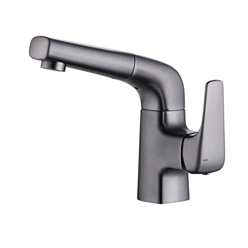 Mitigeur de salle de bain douchette extractible eau chaude froide rétractable lavabo