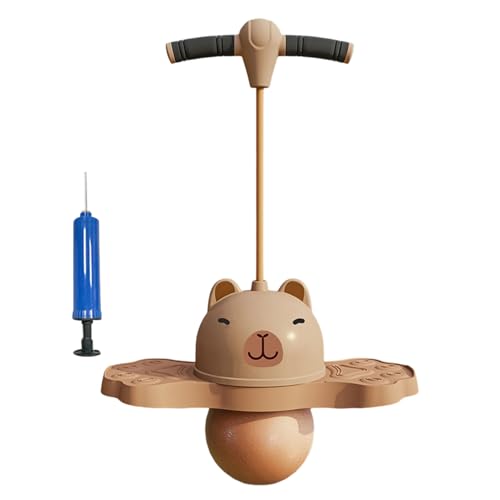 Bolas de saltar con asas para niños – Actividad de juego de dibujos animados Capybara antideslizante | Pelota de salto para niños | Principiantes Niñas Adultos Entrenamiento Deportivo Interior Reunión