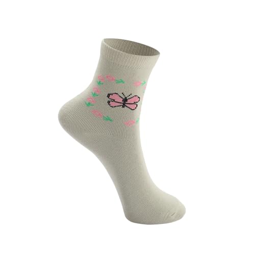 Image of Kids Girls Socks | Soft Cotton, Comfortable, Multicolor Printed Socks for Girls - Pack of 5 Pairs