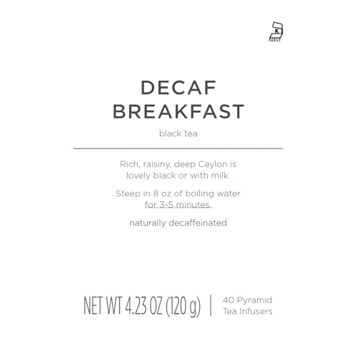 Thé Decaf Breakfast Tea Forte : 40 pyramides bio d'infusion d'exception
