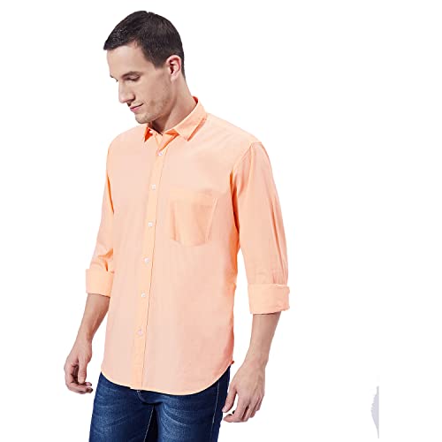 Image of Ben Martin Men's Cotton Regular Collar Shirt with Chest Pocket || Classic Collar, Slim Fit, Casual & Formal Wear || Soft & Breathable Fabric || Full Sleeve Shirt for Men