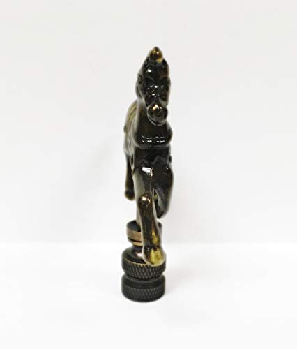 Image of Lamp Finial-Carousel Horse-Aged Brass Finish, Highly Detailed Metal Casting