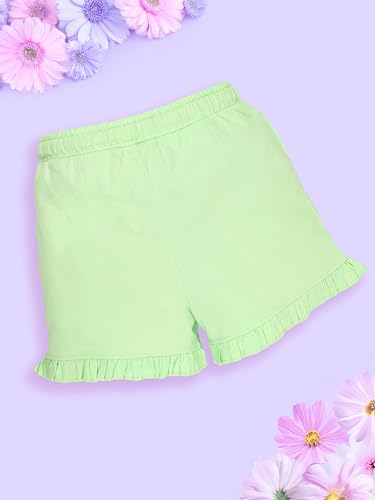 Image of KiddoPanti Girls 100% Cotton Bottom Hem Frill Hot Shorts