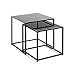 Produktbild HAKU Möbel Beistelltisch 2er Set, schwarz, Metall, Sicherheitsglas 5 mm - Maße: B 35/40 x H 35/40 x T 35/40 cm, Style: Modern