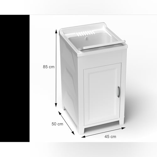 Mobile CM.45X50 Kit Lavatoio In Resina E Pvc, Bianco - 4