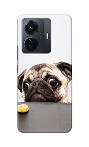 Image of PRINTFIDAA� Printed Hard Back Cover Case for Vivo iQOO Z6 Pro 5G | Vivo T1 Pro 5G | Vivo S15e Back Cover (Pug Dog) -2808