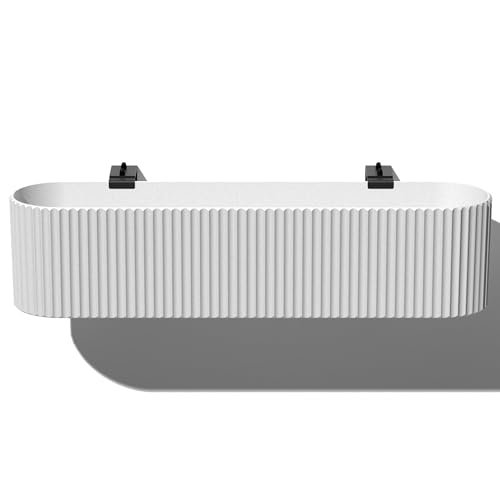 Image of Veradek Demi Series Railing Planter - Round Window Box with Bracket