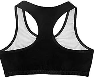 Fruit of the Loom Big Girls' Cotton Built-Up Stretch Sports Bra, White/Blue/White