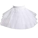 METEMEI Kids White Mini 3 Layers Wedding Flower Girl Petticoat/Underskirt/Crinoline Slips (Medium, White)