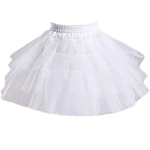 Kids White Mini 3 Layers Wedding Flower Girl Petticoat/Underskirt/Crinoline Slips