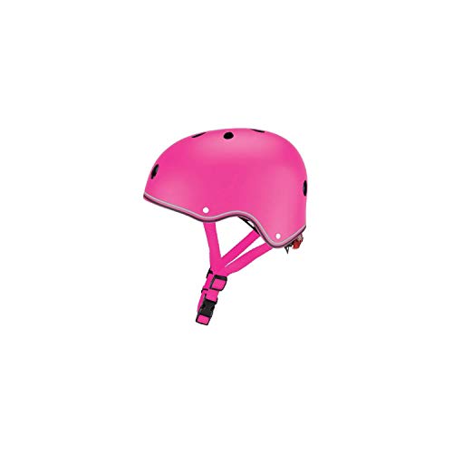 Casco con luces Globber Junior Primo Lights rosa: protección brillante y segura para niños