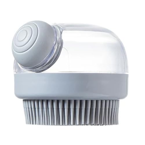 Vlwm シリカゲルマッサージブラシ頭皮洗浄ブラシ洗髪髪髪神器液入り入浴ブラシシャンプー (グレー)