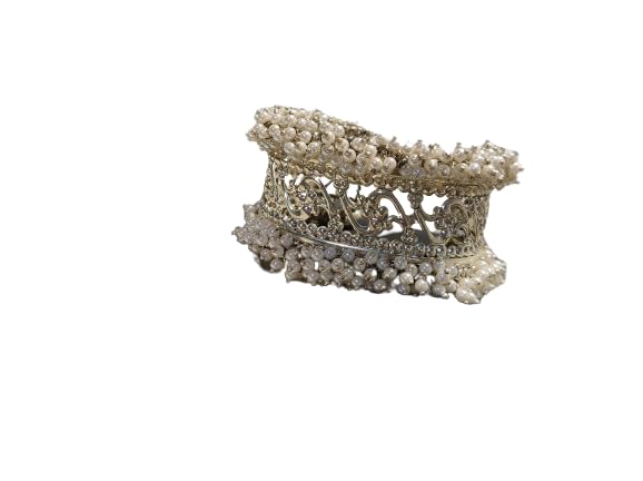 AMMOLI Very light weight Free size Handcuff in pure brass with Pearl Beading (B0D1MZ5ZBM) Amazon Price History, Amazon Price Tracker