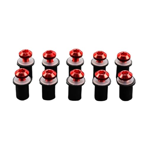 Kit vis pare-brise moto M5 rouge anodisé pour sublimer l'esthétique de votre RSV4