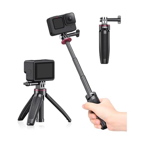 Extendable Selfie Stick for Action Camera, Portable Vlog Selife Stick Tripod Handle Grip Stand Action Camera Vlog Accessory Kits Cover