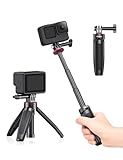 Palo extensible para selfie Gopro, portátil Vlog Selife Stick trípode soporte para GoPro Hero 11/10/9/8/7/6/5 negro/Gopro Max DJI Osmo Action Insta 360 AKASO Kit de accesorios de cámara de acción