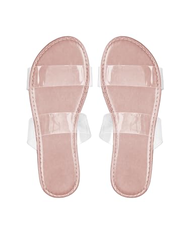 Image of GORGLITTER Women's Cute Flat Sandals Summer Beach Vacation Clear Open Toe Jelly Transparent Strappy Slide Sandals 2026